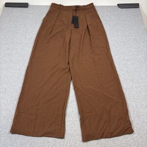 NWT Jenni Kayne Women 8 Wide Leg Pleated Relaxed Greta Trousers Rust Brown $495